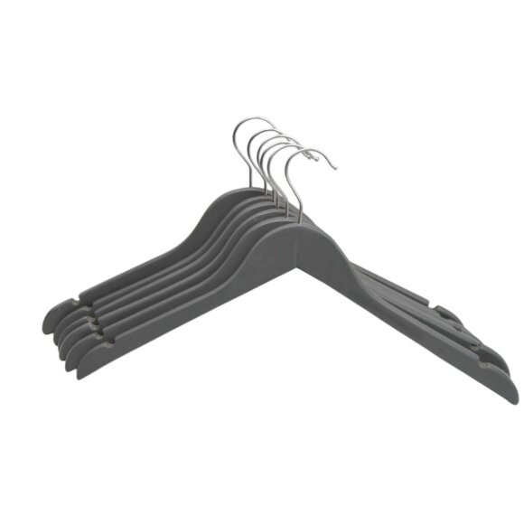 Gray Wooden Coat Hangers Set Of 6 - Picture 3 of 3